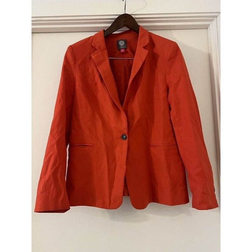 Woman 14 VINCE CAMUTO Colorful Statement Orange Red Blazer Corset Tie‎ Back
